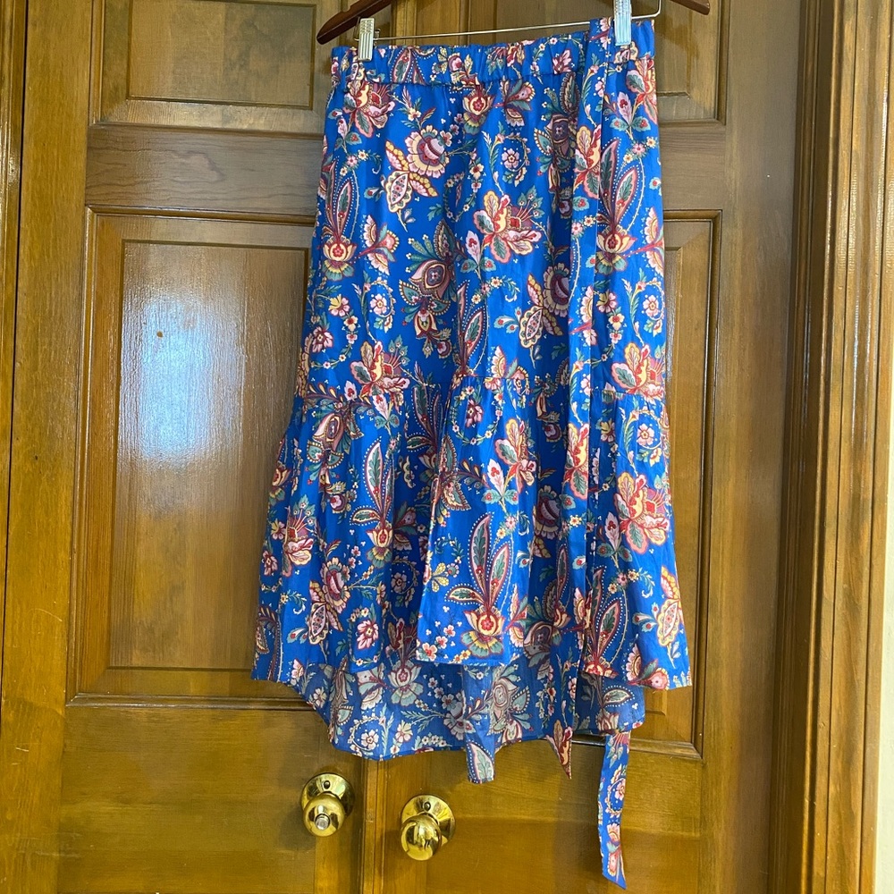 J Crew Paisley Midi Skirt with Pockets